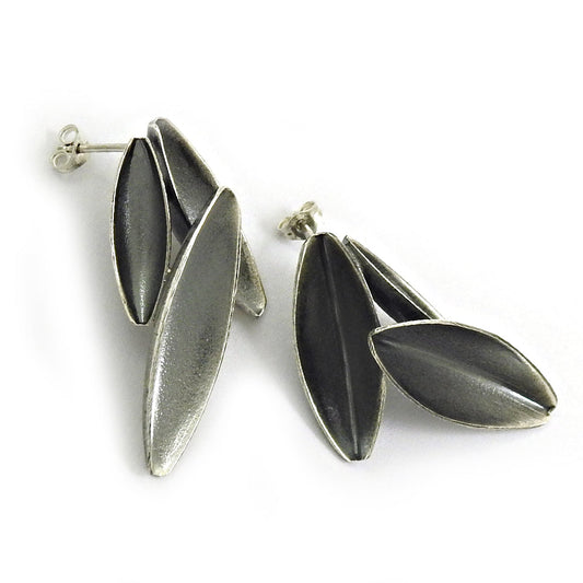 Solid 925 Sterling Oxidized Silver Antique Earrings