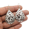 Solid 925 Sterling Silver Antique Teardrop Earrings