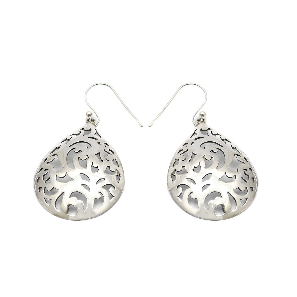 Solid 925 Sterling Silver Antique Teardrop Earrings