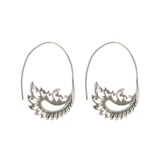 Solid 925 Sterling Silver Wings Design Earrings