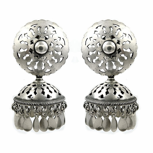 Jhumki Earrings 925 Solid Sterling Silver Handmade Jewelry