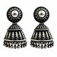 Antique Handmade Jhumki Earrings 925 Sterling Silver Jewelry