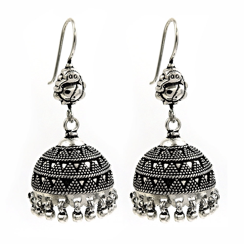 Handmade Jhumki Earrings 925 Sterling Silver Jewelry