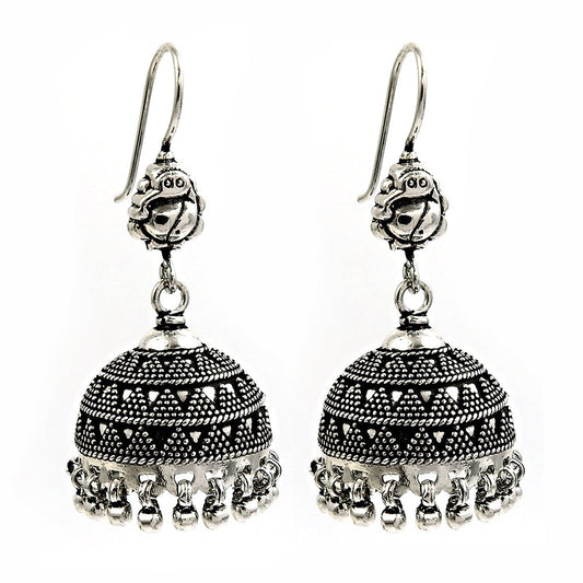 Handmade Jhumki Earrings 925 Sterling Silver Jewelry