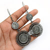 Victoria Empress Coin 925 Sterling Oxidized Silver Earrings