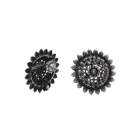 Indian Artisan 925 Solid Sterling Silver Stud Earrings