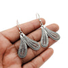 925 Solid Sterling Silver Jewelry Wings Design Earrings