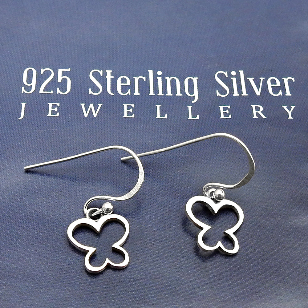 Butterfly Dangle Earrings 925 Sterling Silver Jewelry