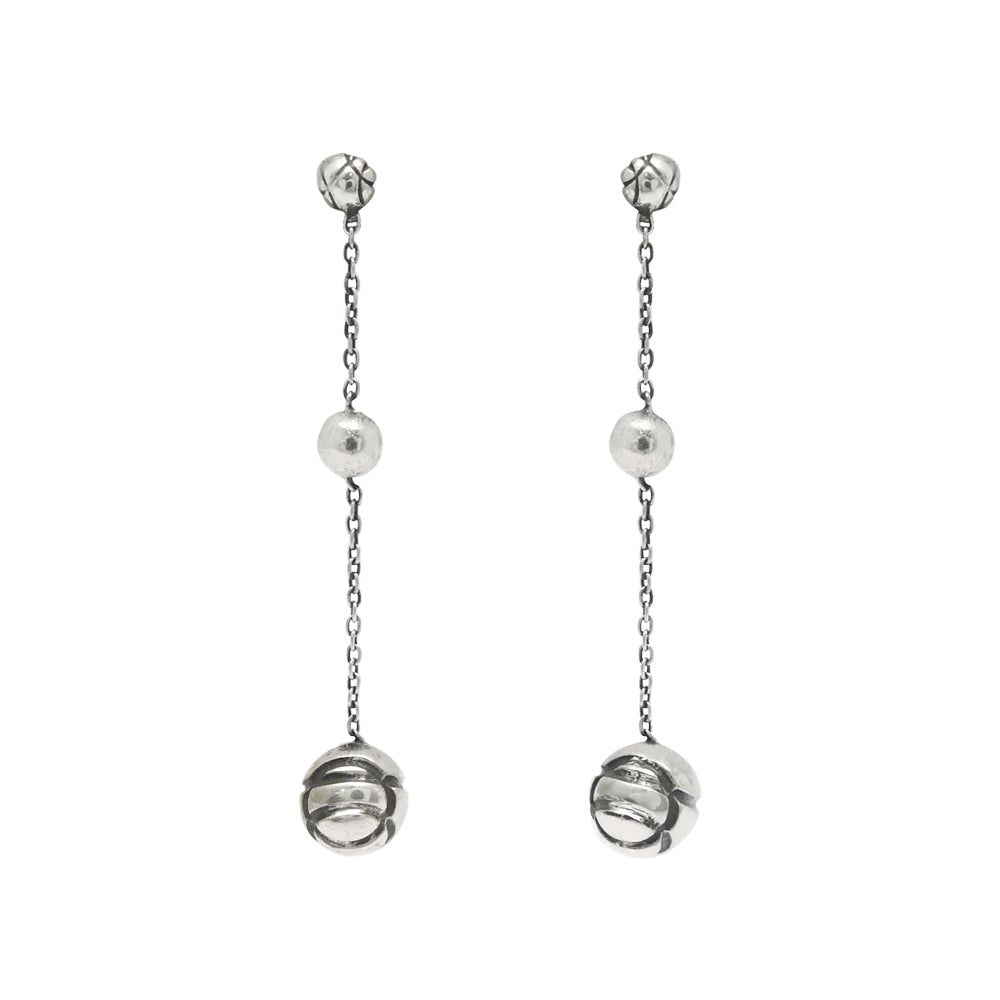 925 Solid Sterling Silver Hanging Balls Handmade Dangle Earrings