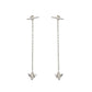 925 Solid Sterling Silver Hanging Chain Dangle Earrings