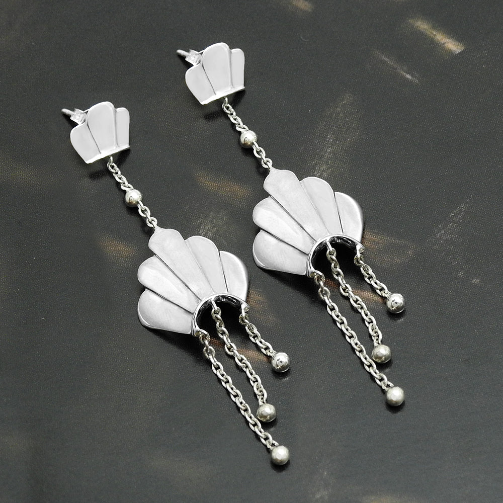 Solid 925 Sterling Silver Hanging Dangle Earrings