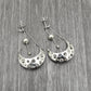 Solid 925 Sterling Silver Myriad Moons Designer Earrings