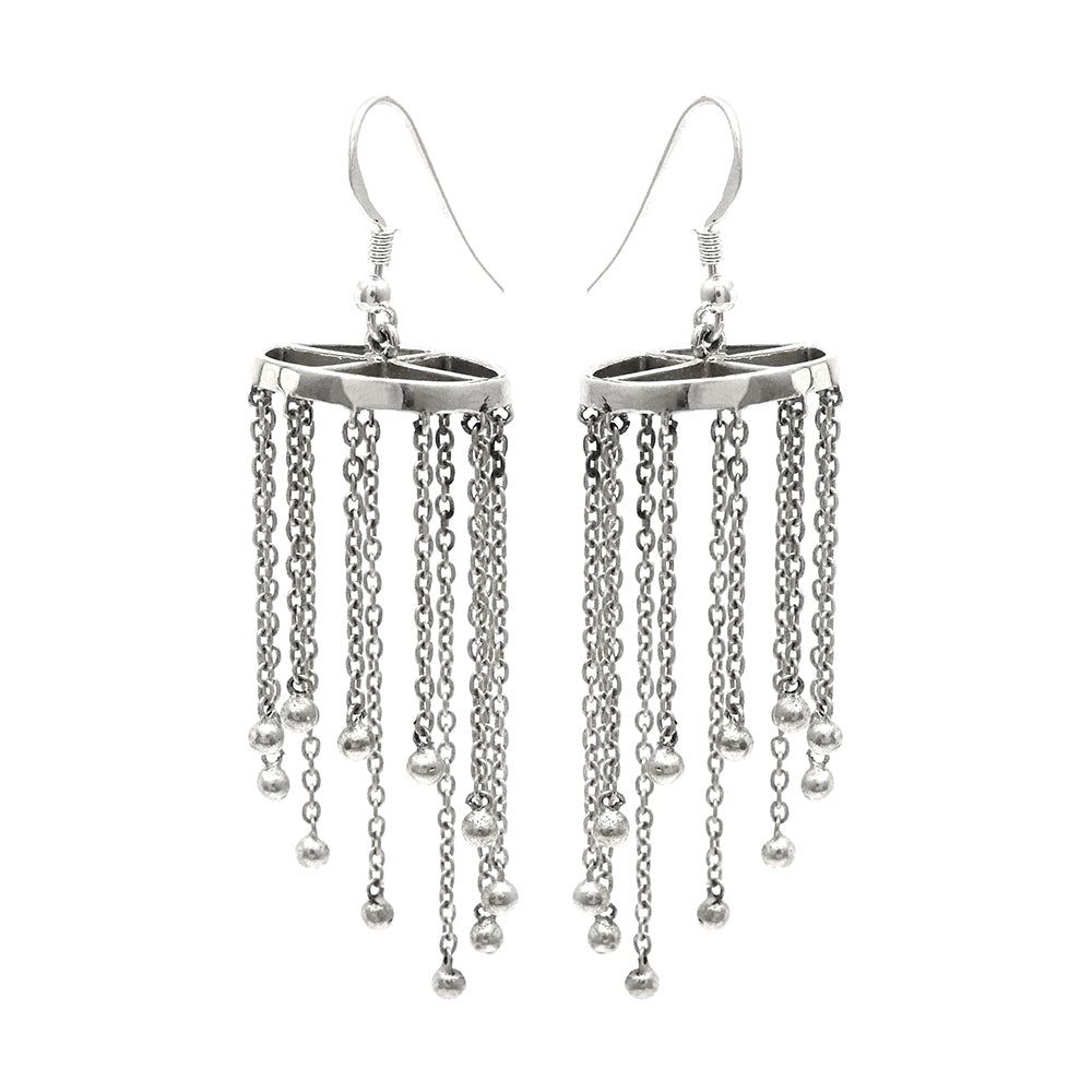 Solid 925 Sterling Silver Hanging Dangle Earrings Women Jewelry