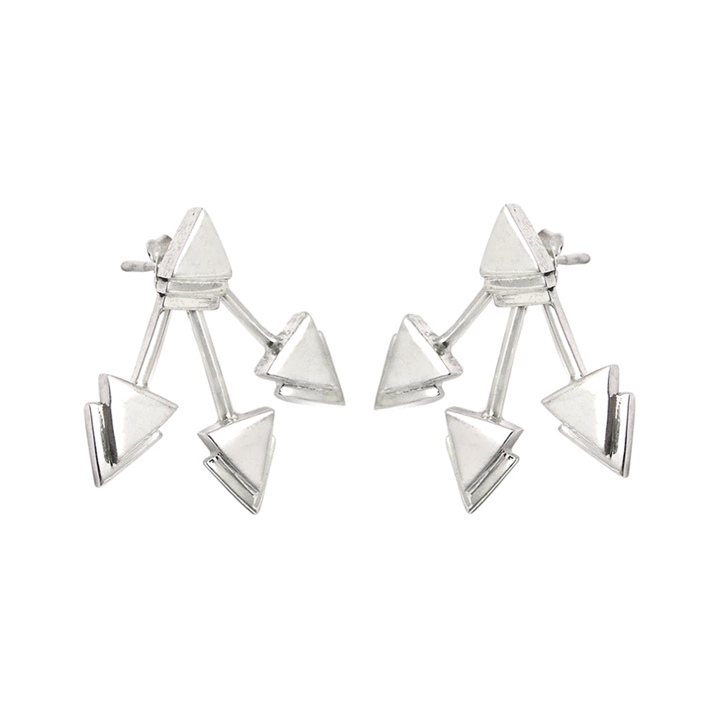 925 Sterling Silver Earring Tryst With Triangles Stud Earrings