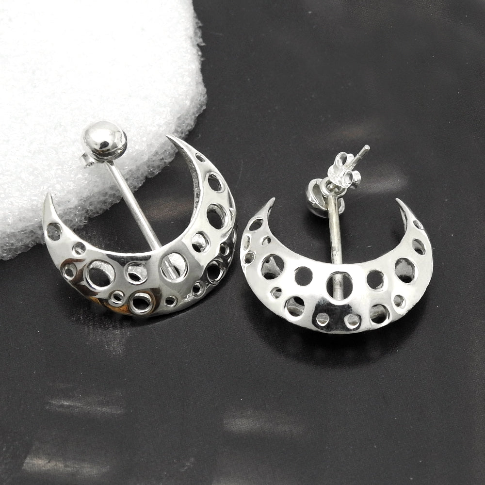 Myriad Moons 925 Sterling Silver Stud Earrings