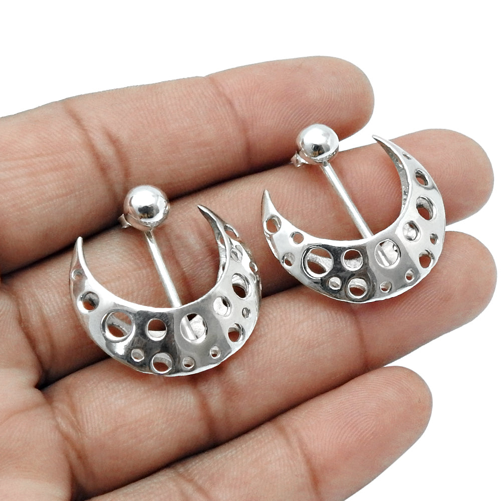 Myriad Moons 925 Sterling Silver Stud Earrings