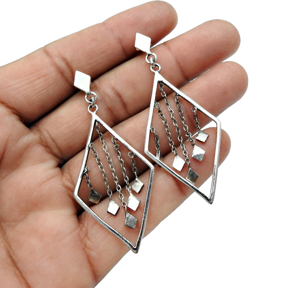 Hanging Dangle Earrings 925 Solid Sterling Silver Handmade Jewelry