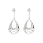 Solid 925 Sterling Silver Teardrop Dangle Earrings