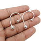 Solid 925 Sterling Silver Ball Earrings Women Jewelry