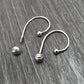 Solid 925 Sterling Silver Ball Earrings Women Jewelry