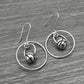 Solid 925 Sterling Silver Hanging Ball Earrings Women Jewelry