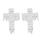 925 Solid Sterling Silver Cross Stud Earrings