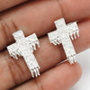 925 Solid Sterling Silver Cross Stud Earrings