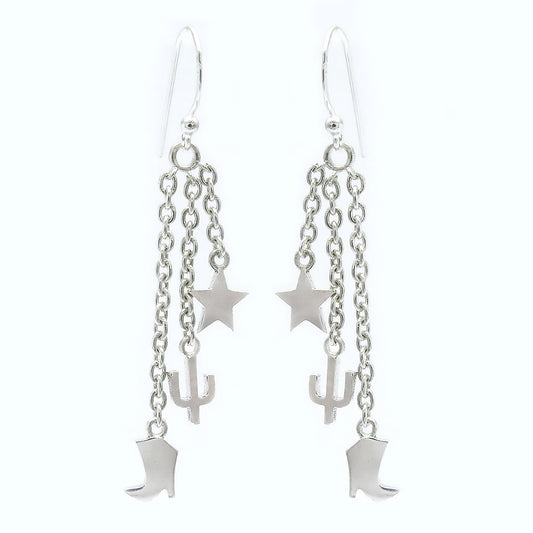 Solid 925 Sterling Silver Celestial Dangle Earrings Women Jewelry