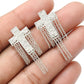 Cross Earrings Solid 925 Sterling Silver Handmade Jewelry