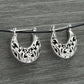 925 Solid Sterling Silver Antique Moon Celestial Earrings