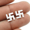 925 Solid Sterling Silver Swastik Stud Earrings