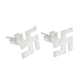 925 Solid Sterling Silver Swastik Stud Earrings