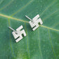 925 Solid Sterling Silver Swastik Stud Earrings