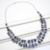 Rough Stone Natural Iolite 925 Sterling Silver Statement Necklace