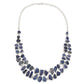 Rough Stone Natural Iolite 925 Sterling Silver Statement Necklace