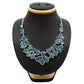 Rough Stone Natural Firoji 925 Sterling Silver Statement Necklace