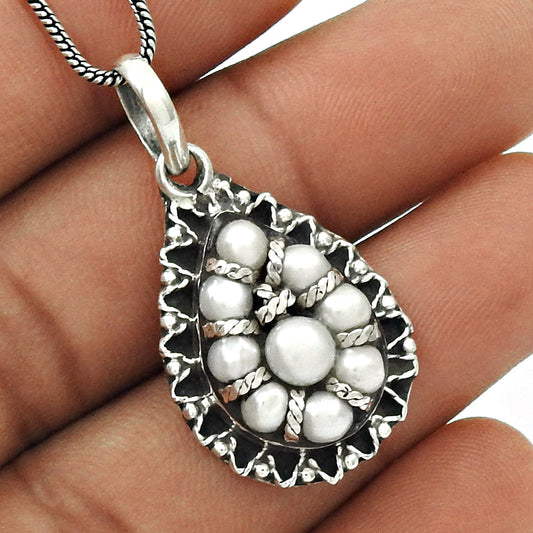 Pearl Pendant 925 Sterling Silver Indian Handmade Jewelry