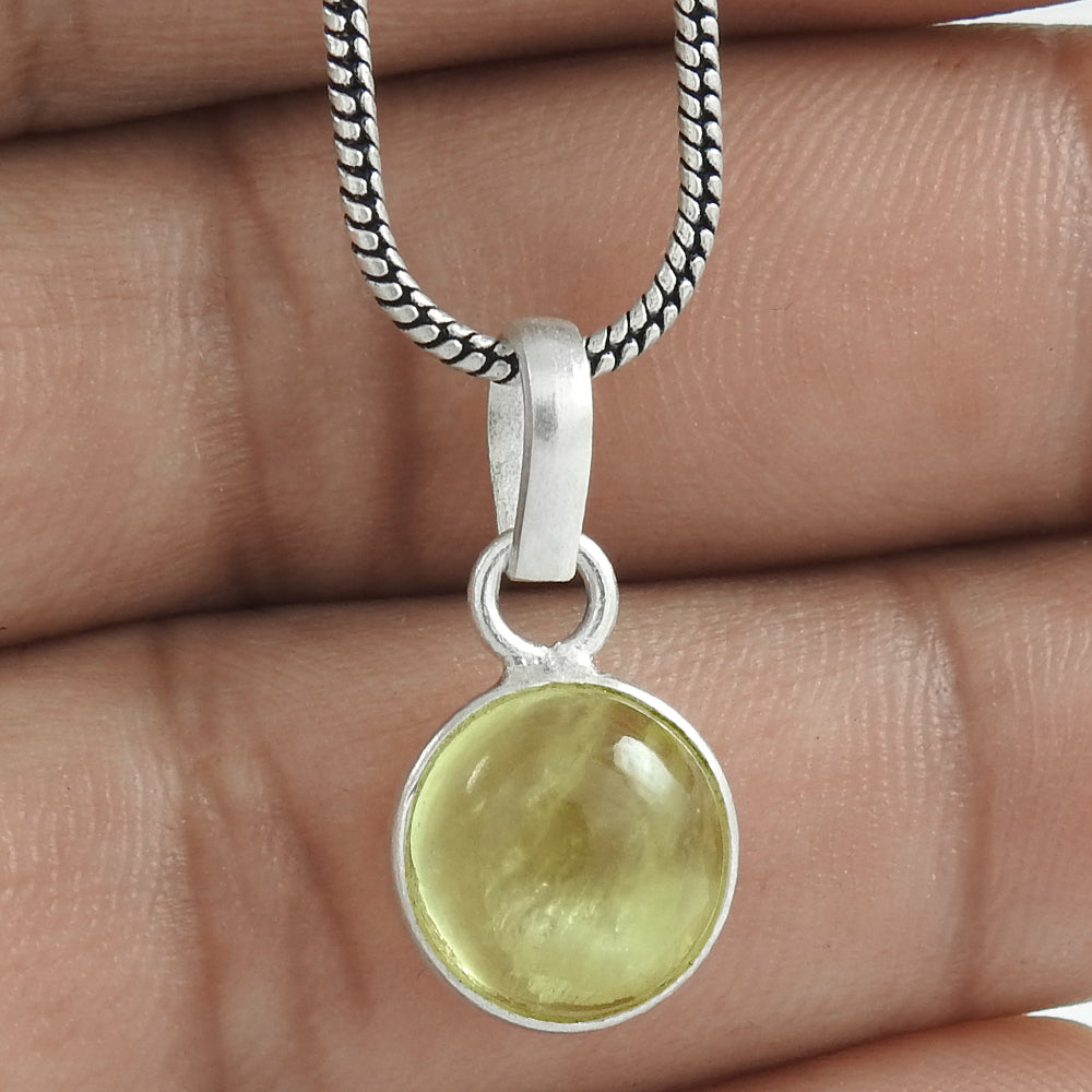 Natural Prehnite 925 Sterling Silver Bohemian Sisters Gift Mother Bezel Pendant