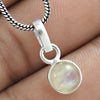 Natural Rainbow Moonstone Anniversary Vintage Bezel Pendant 925 Sterling Silver