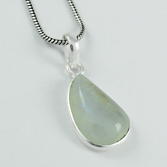 Natural Rainbow Moonstone Gemstone 925 Silver Pendant Ethnic For Women Z6