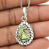 Pear Abalone Shell Stone Bezel Sister Unique Engagement Pendant Sterling Silver