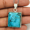 Natural Turquoise Gemstone Pendant Bohemian 925 Sterling Silver For Women L42