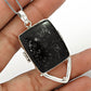 Natural Black Rutile Gemstone Pendant Tribal 925 Sterling Silver For Women X64