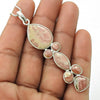 Natural Rhodochrosite Gemstone Pendant Ethnic 925 Sterling Silver For Girls P9