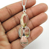 Natural Rhodochrosite Gemstone Pendant Ethnic 925 Sterling Silver Jewelry B29