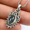 Gift For Her Labradorite Gemstone Pendant 925 Sterling Silver Boho Jewelry A2