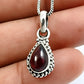 Natural Garnet Gemstone Pendant Tribal Red 925 Sterling Silver Jewelry E89