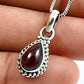 Natural Garnet Gemstone Pendant Tribal Red 925 Sterling Silver Jewelry E89