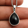 Gift For Her Natural Black Onyx Stone 925 Sterling Silver Pendant Chunky X57