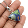 Natural Azurite Malachite Gemstone 925 Sterling Silver Pendant For Women M11